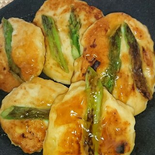 つくねとアスパラの照り焼き